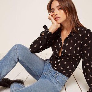 REFORMATION Gato Rebecca Cat Blouse